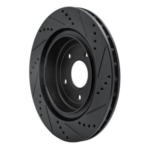 Chevrolet Corvette Brake Rotor (1) - Rear Left - R1 Concepts - Drilled & Slotted - Black - `06-`13